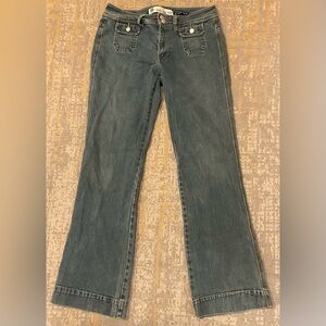 Women's Gap Jeans Y2K Stretch Sz 8 Blue Denim Jeans Vintage Look Flared Bottoms